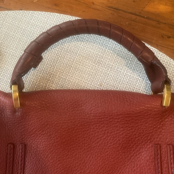Chloe crossbody, medium, dark red, pebbled leather. - Picture 12 of 13